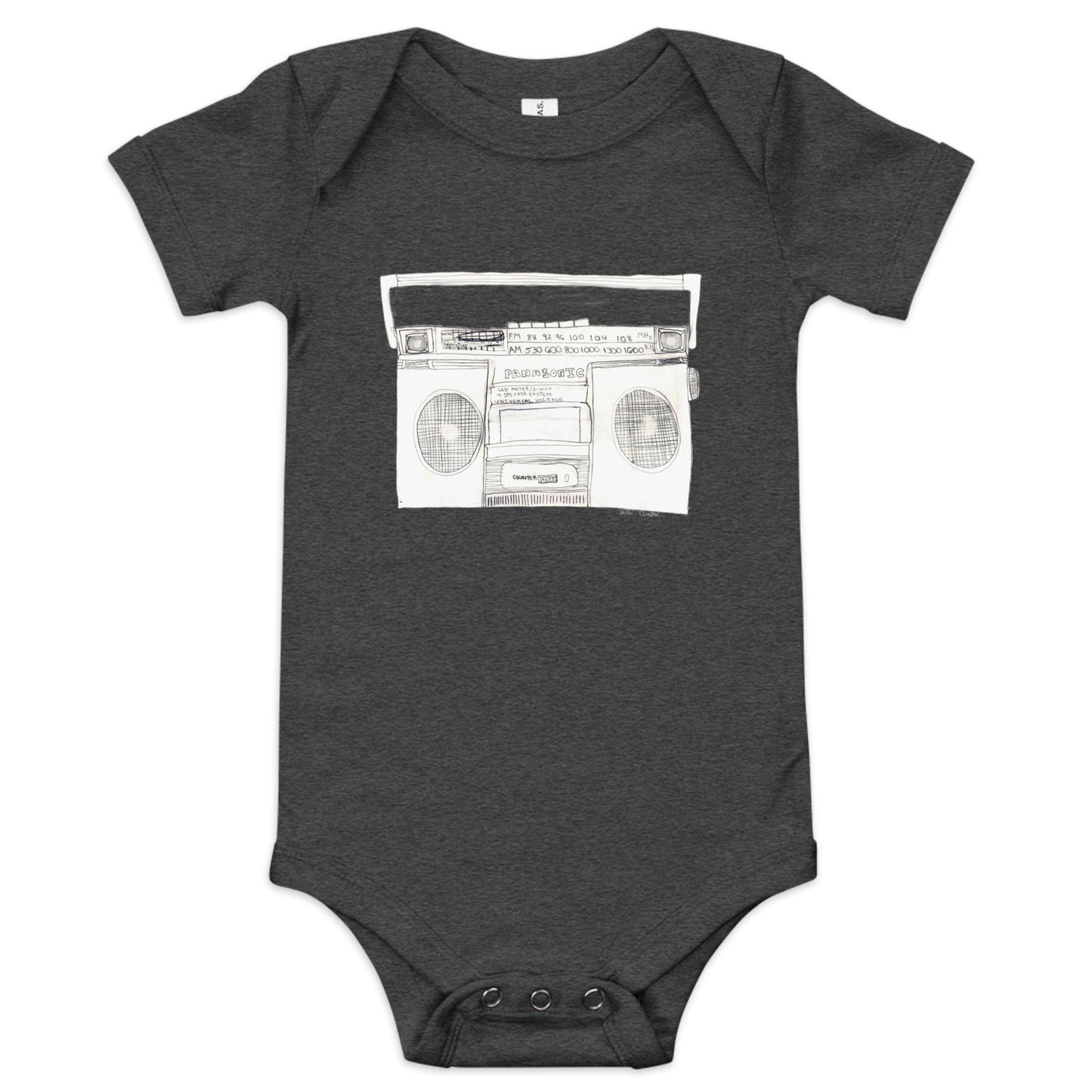 Boombox Baby Short Sleeve Onesie