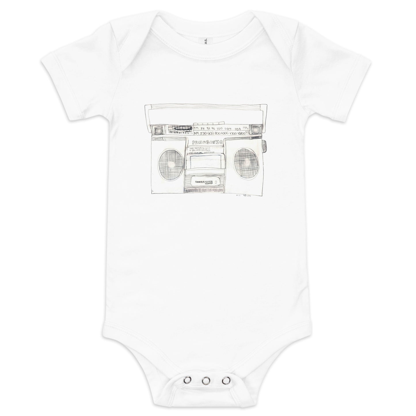 Boombox Baby Short Sleeve Onesie