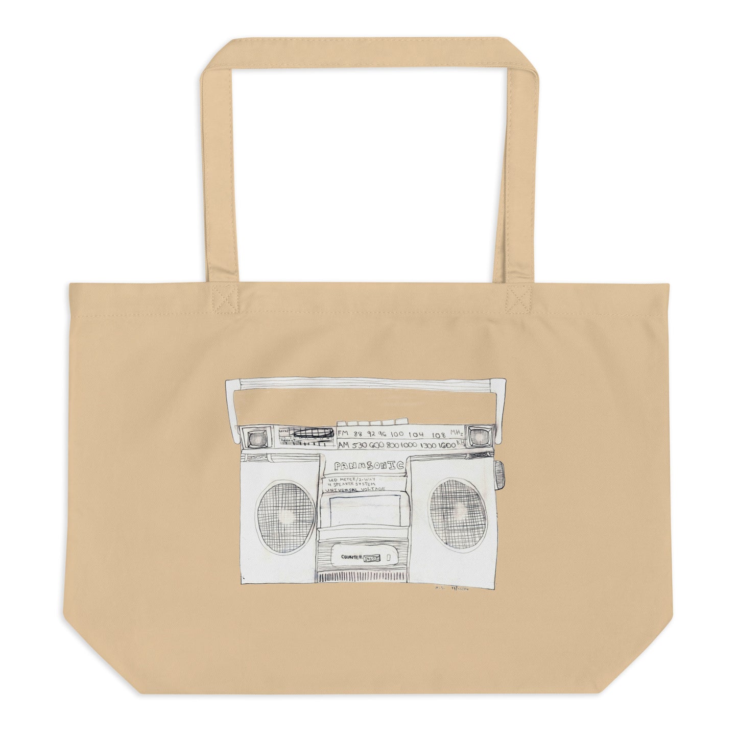 Boombox Large Organic Tote Bag