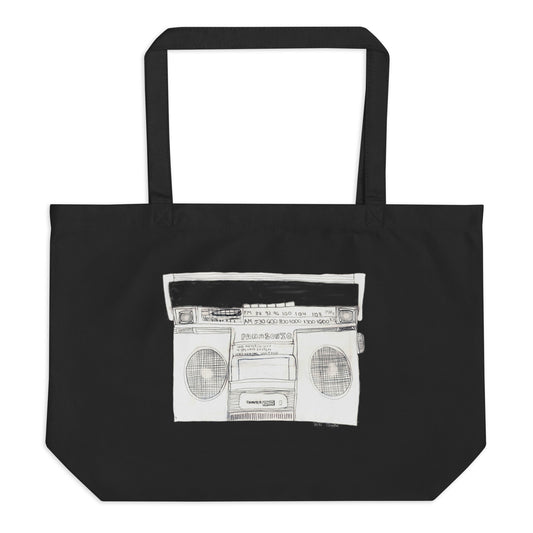 Boombox Large Organic Tote Bag